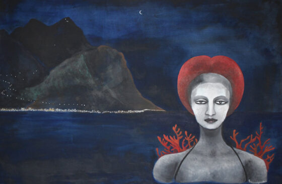 dipinto_surrealista-palermo-monte_pellegrino-mare-notte-eleonora_d'aragona-scultura-gagini-palazzo_abatellis-rinascimento-pittura_onirica-ricordi-coralli-quadro_metafisico