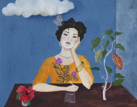 labirinto-ritratto-cacao-ibiscus-donna-surrealismo