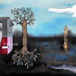 cuscino_dipinto_a_mano-homedecor_pezzo_unico_surrealismo-architettura-psicologia-realtà-inconscio-interiorità-polarità-occhi-albero-radici-regalo_casa-arredamento-design