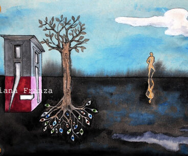 cuscino_dipinto_a_mano-homedecor_pezzo_unico_surrealismo-architettura-psicologia-realtà-inconscio-interiorità-polarità-occhi-albero-radici-regalo_casa-arredamento-design