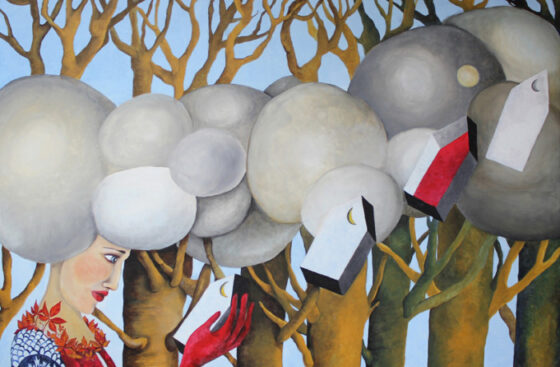 quadro_surrealista-nuvole_tempestose_anima-donna-ricordi-cambiamenti-nuova_vita-agitazione_emotiva