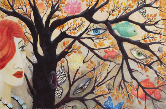 The caress-picture-symbolist-fairy tale-autumn-nature-eyes-magic