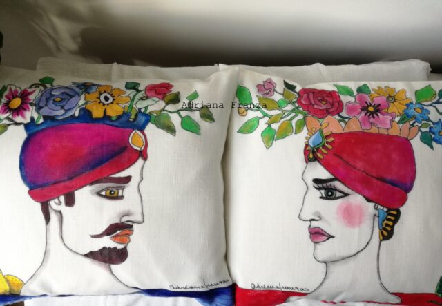 hand_painted_cushions-modern_moorish_heads-turban-flowers-summer-painted-unique_gift-home_decor-sicily-original_pillow_cases- noto-sicilian_memories