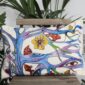 hand-painted_cushion-single-piece_homedecor__multicolor-symbolist-fairy tale-autumn-nature-eyes-magic_spell-love_story-trees-ramage-whimsical-gift