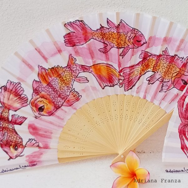 hand-painted-fan-red-fishes