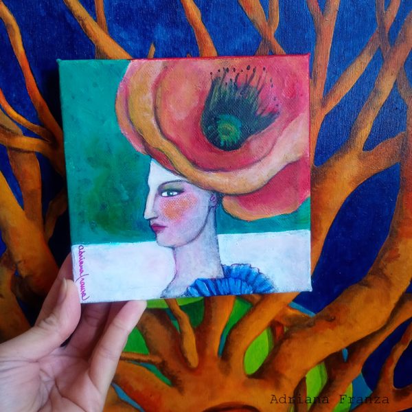 latte-mini-quadro--fiore-arancione-verde-regalo-vienna